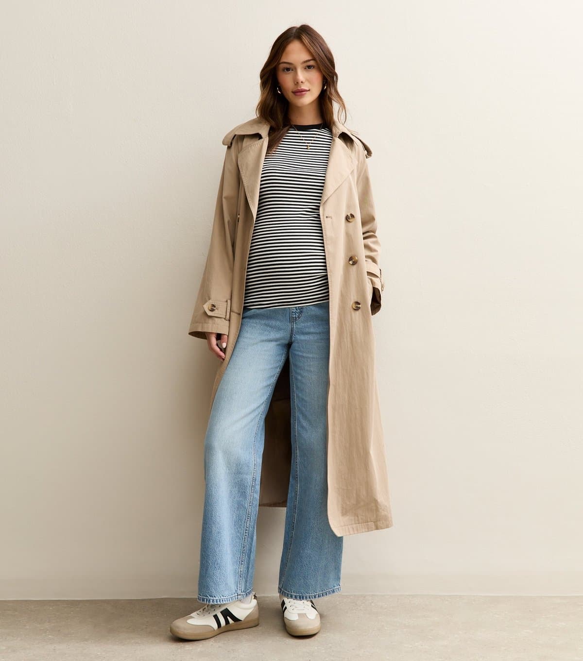 New Look Women's Maternity Light Blue Over Bump Adalae Wide Leg Jeans New Look