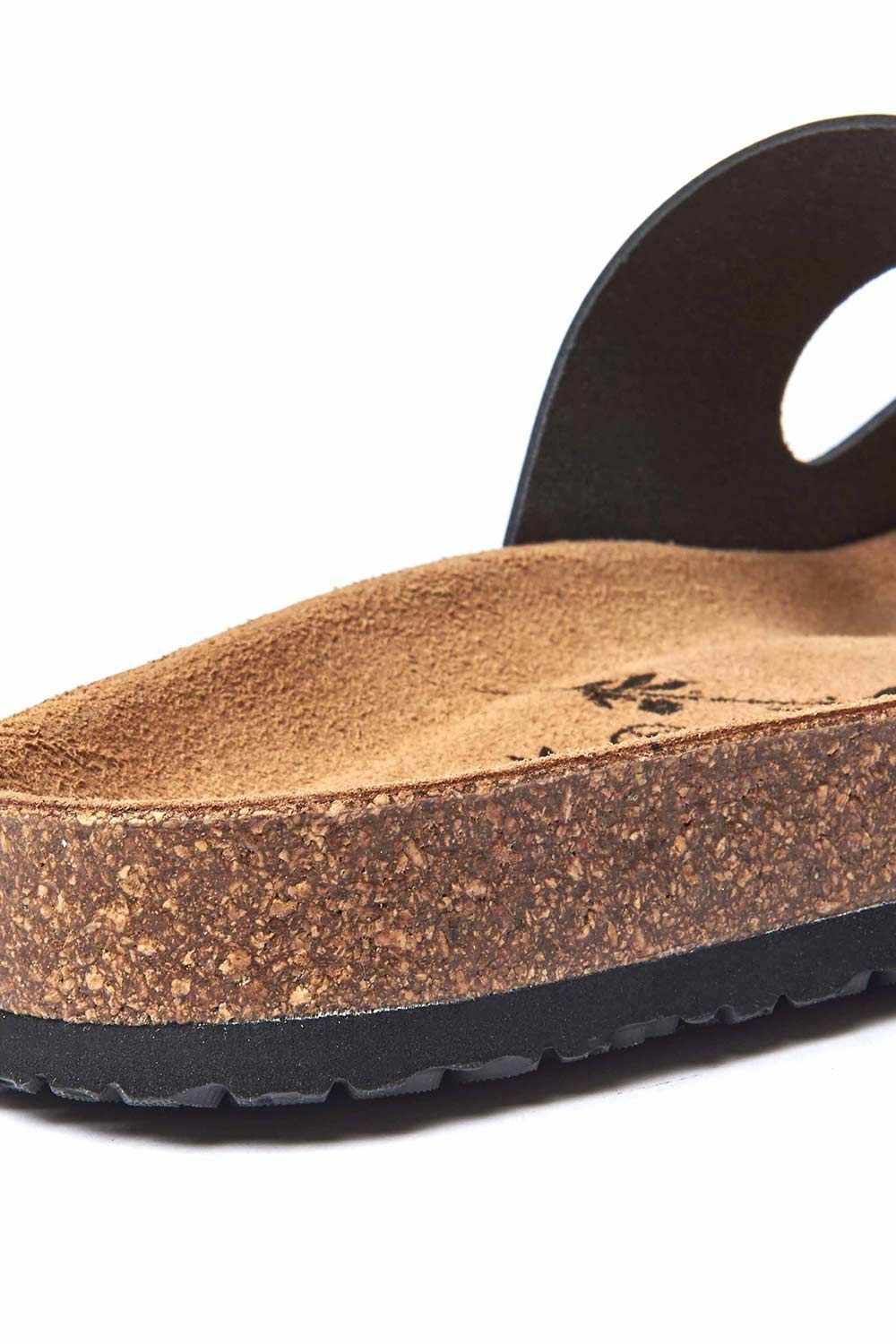 Moshulu Moshulu Women's 'Danube 2' Leather Cork Footbed Mule Sandals in Black - 4