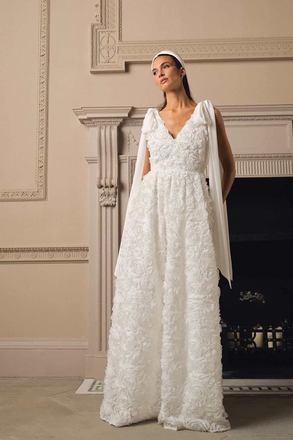 Coast Coast Women's Sleeveless Tie Shoulder Embellished Wedding Dress in Ivory