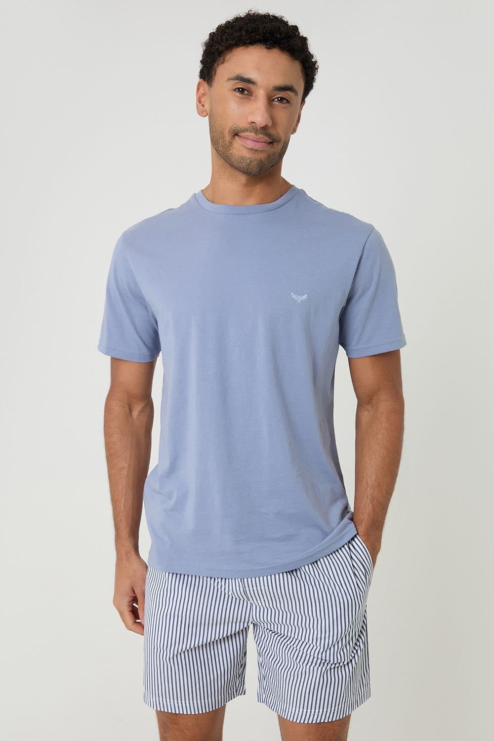 Threadbare threadbare Men's Pyjama T-Shirt & Shorts Set in Blue