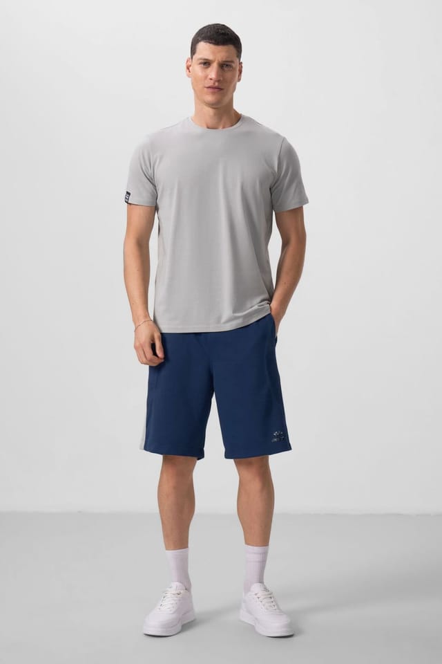Tommy Life Tommy Life Men's Cotton Elastane Crew Neck T-Shirt in Mid Grey - 3