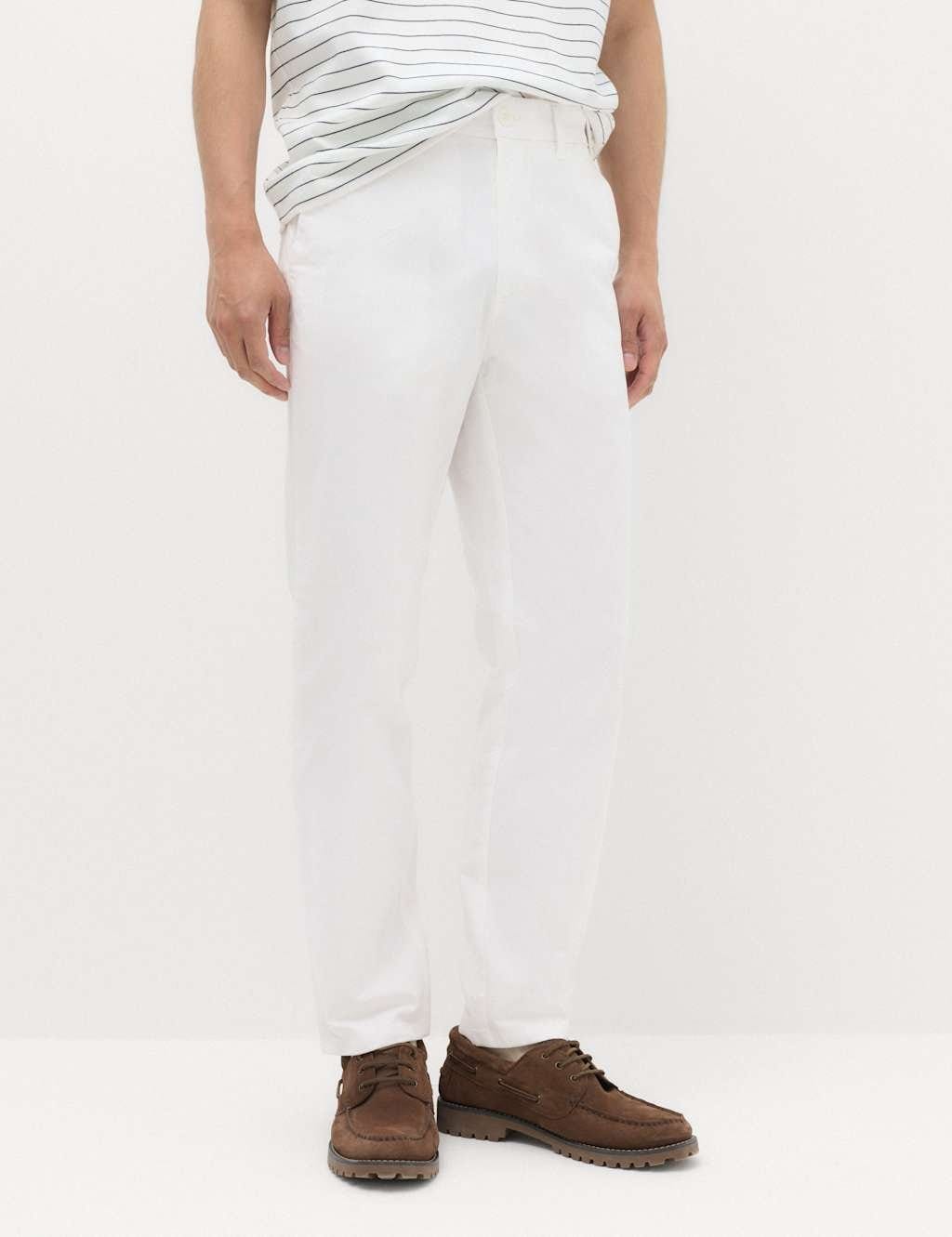 M&S Regular Fit Stretch Chinos White