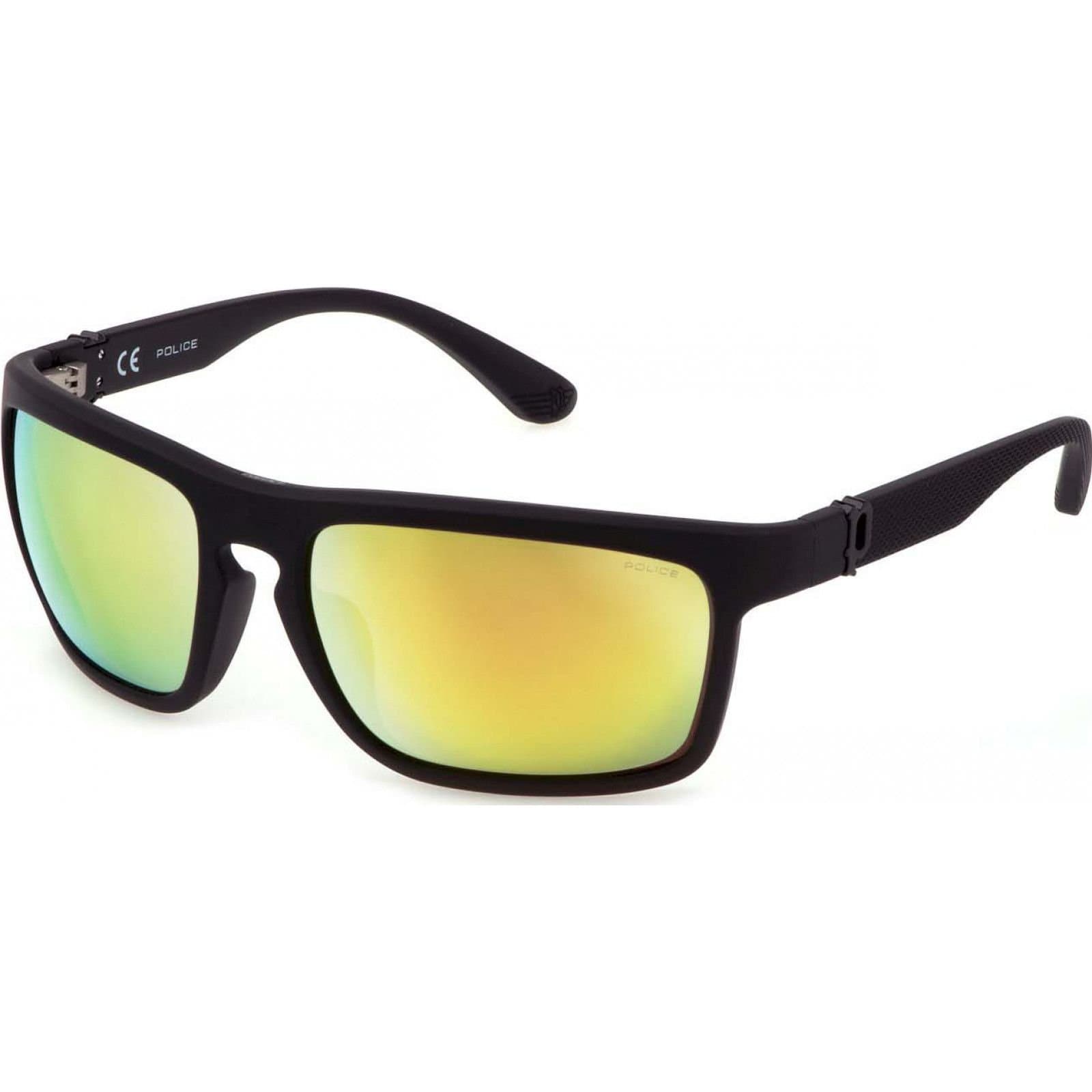 Police Police Men's SPLF63-63U28G Square/Rectangle Sunglasses in Black