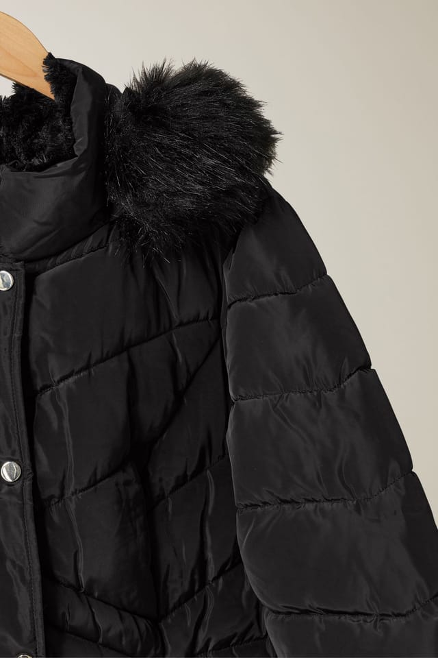 Evans Evans Women's Padded Parka Coat in Black - 3