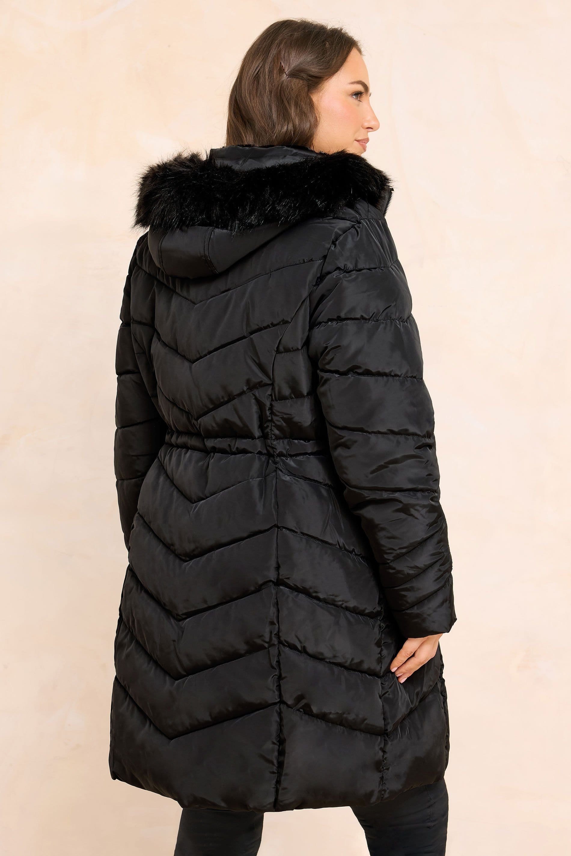 Evans Evans Women's Padded Parka Coat in Black - 4