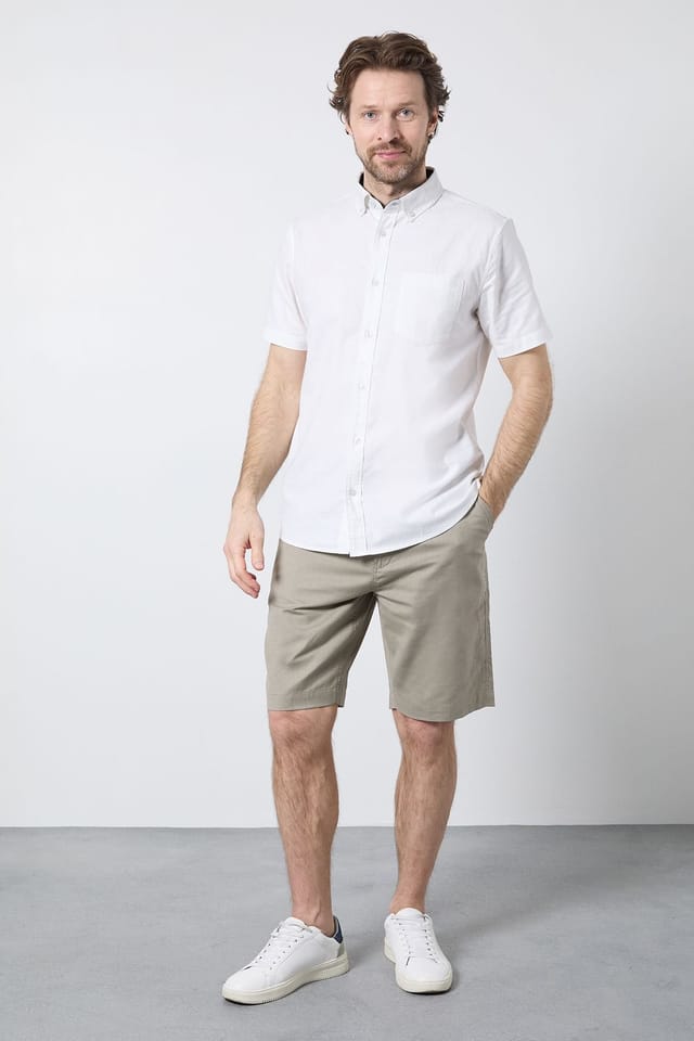 Maine Maine Men's Khaki Premium Cotton Linen Shorts - 2