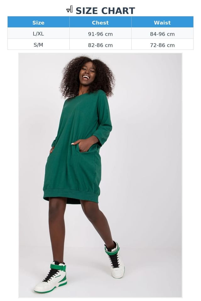 Love Lace Love Lace Women's Cotton Fit 3/4 Sleeve Dress Pockets in Green - 3