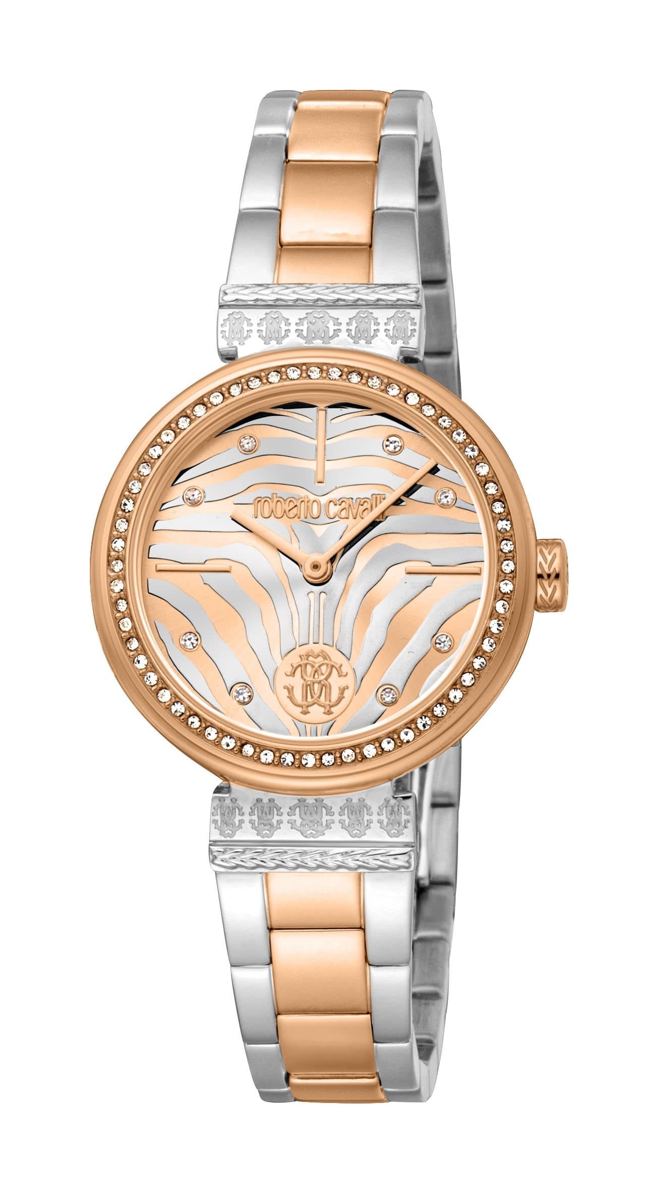 Roberto Cavalli Roberto Cavalli Women's Women Stainless Steel Two Tone Silver & Rose Gold Color Watch