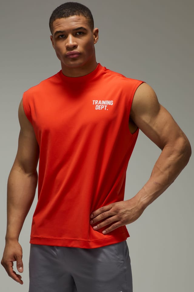 Training Dept. Training Dept. Men's Training Dept Oversized Performance Tank in Orange - 3