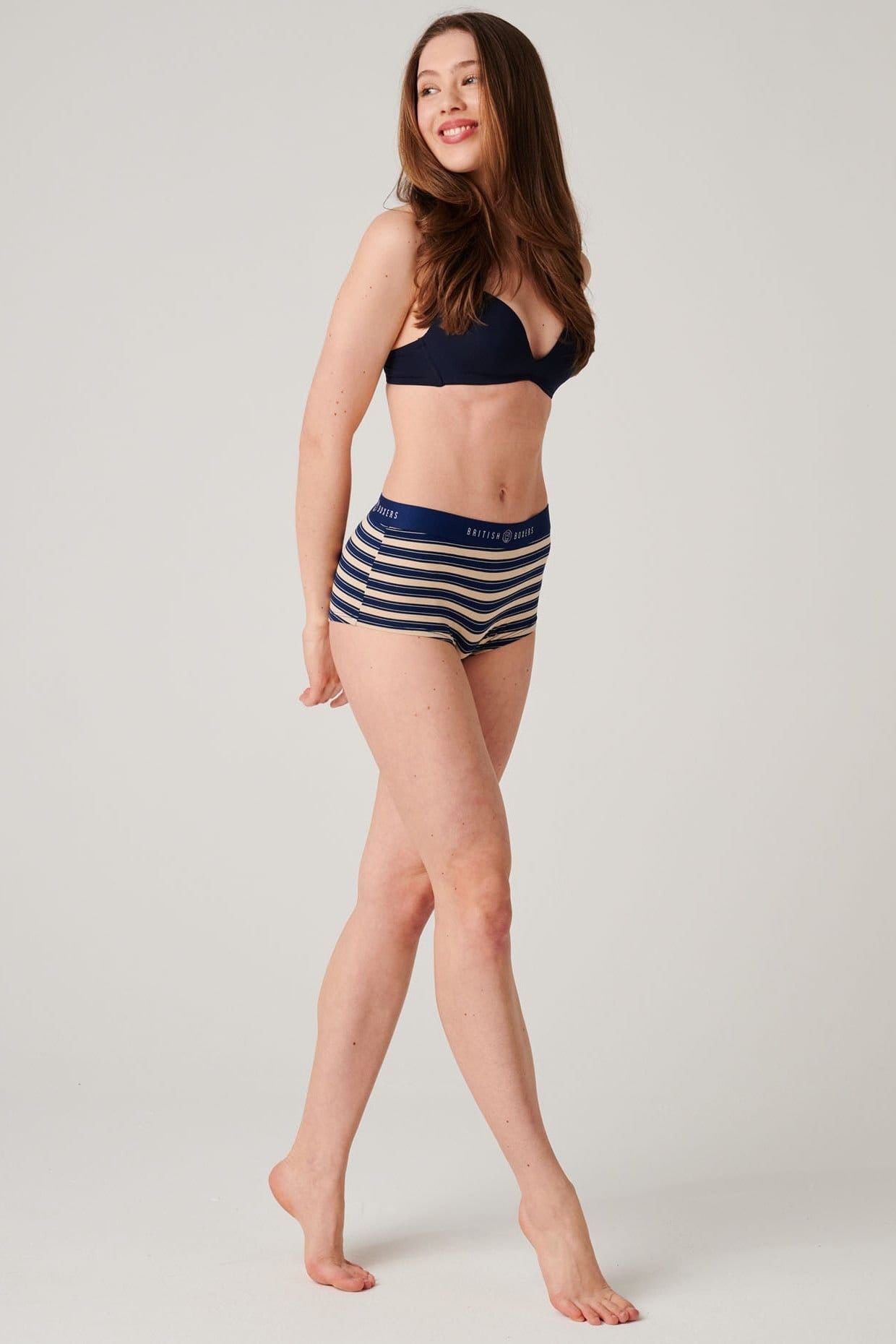 British Boxers British Boxers Women's Pack of Four "On the Pier" Hipster Boxer Briefs - 4