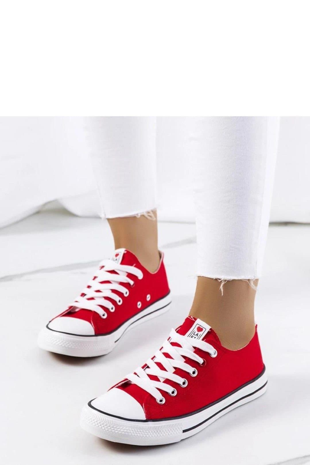 Love Lace Love Lace Red Classic Lace-Up Sneakers with White Sole