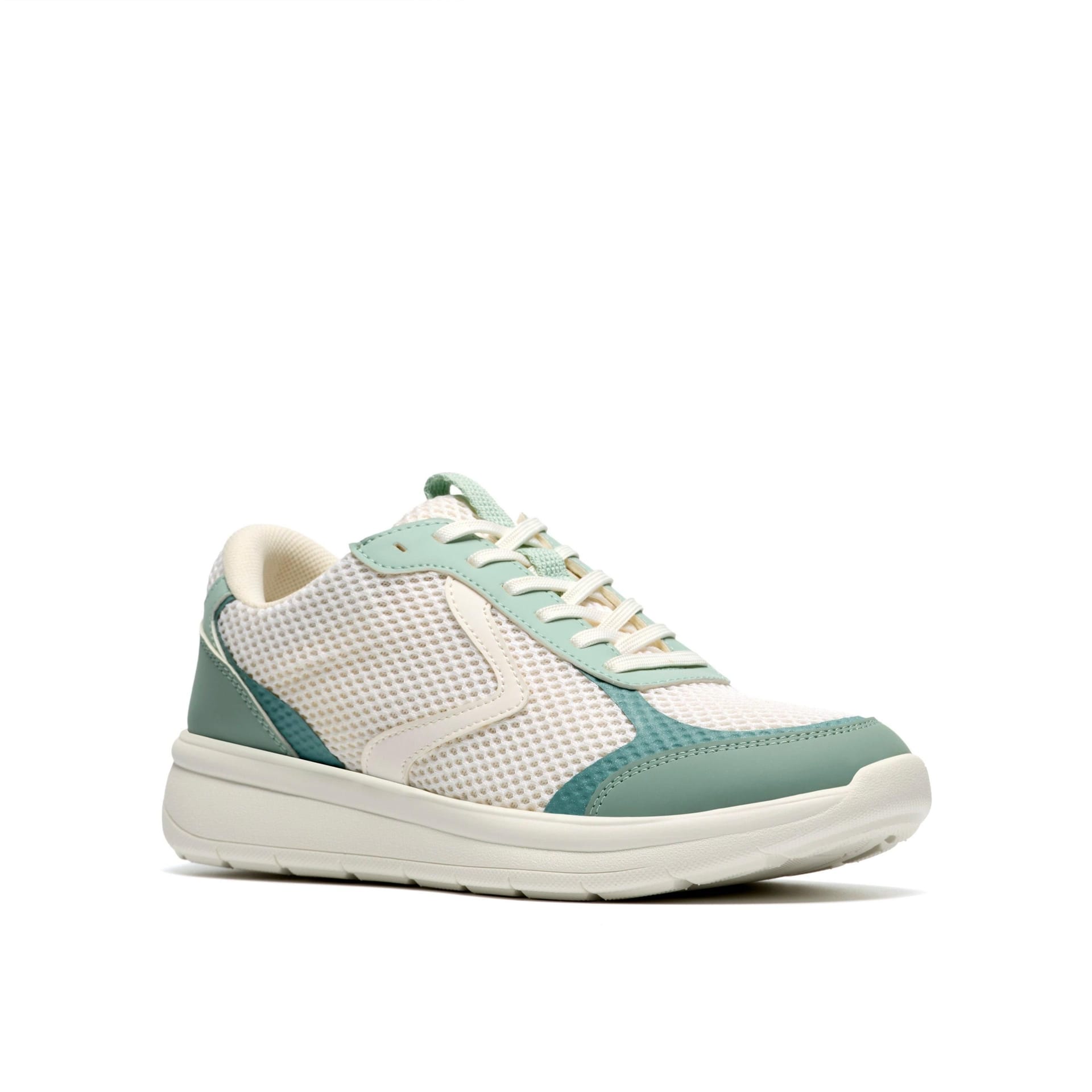 Clarks Clarks Women's Ezrinn Tie Green Combination Trainers - 4