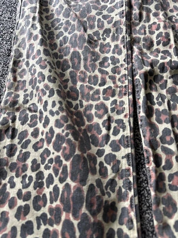 Never Fully Dressed Never Fully Dressed leopard print jeans with scalloped edge back pockets size 10