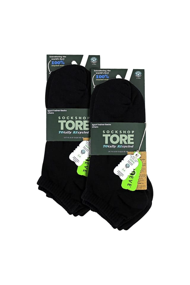 SOCKSHOP TORE SOCKSHOP TORE Men's 6 Pack Plain Sports Trainer Socks - Comfortable Everyday Ankle Socks in Black - 2