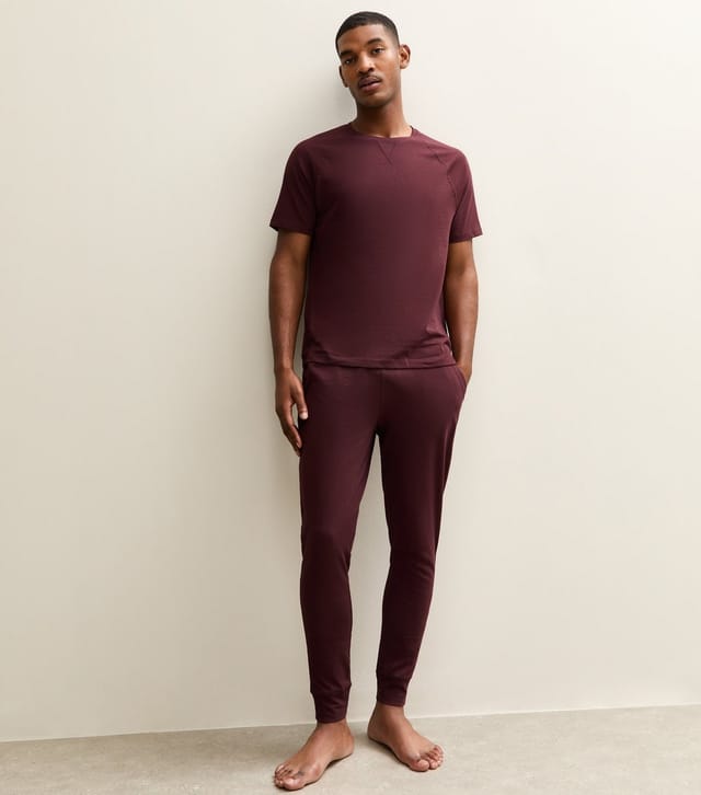 New Look Men's Dark Brown Short Sleeve Top & Joggers Pyjama Set New Look - 3