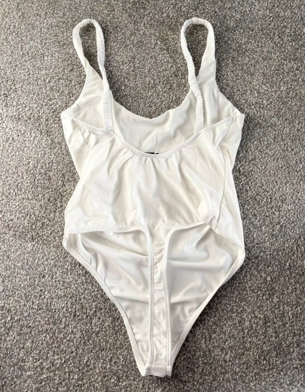 Bershka White Stretchy Bodysuit
