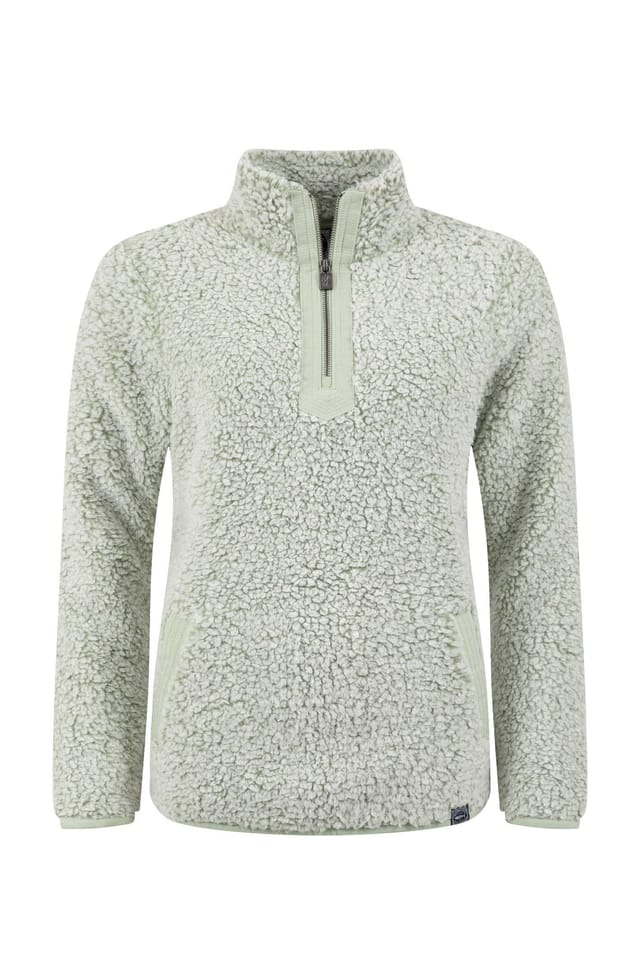 Weird Fish Weird Fish Women's Pipper Cosy 1/4 Zip Fleece in Pale Green - 2