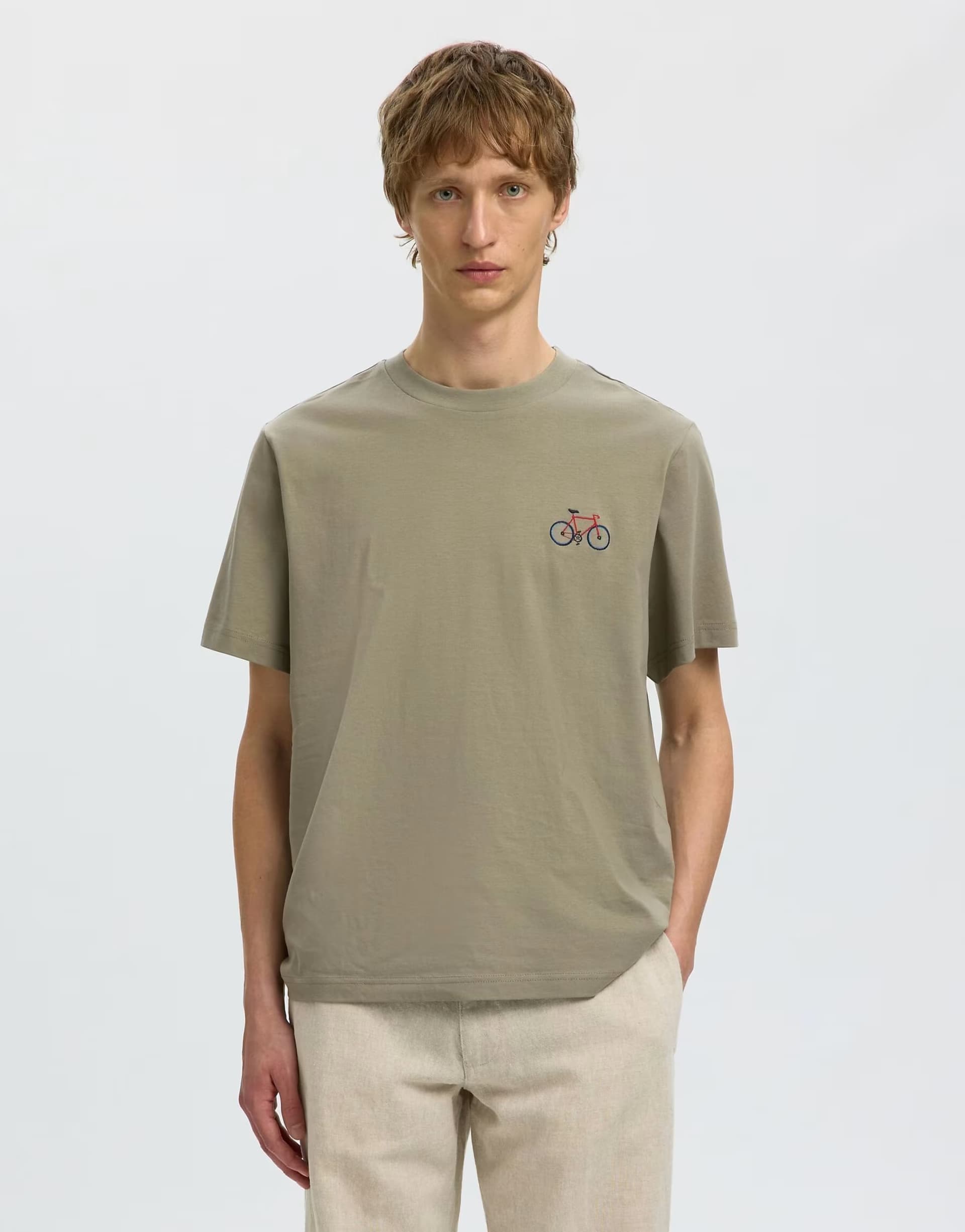ASOS Selected T-shirt in vetiver 2