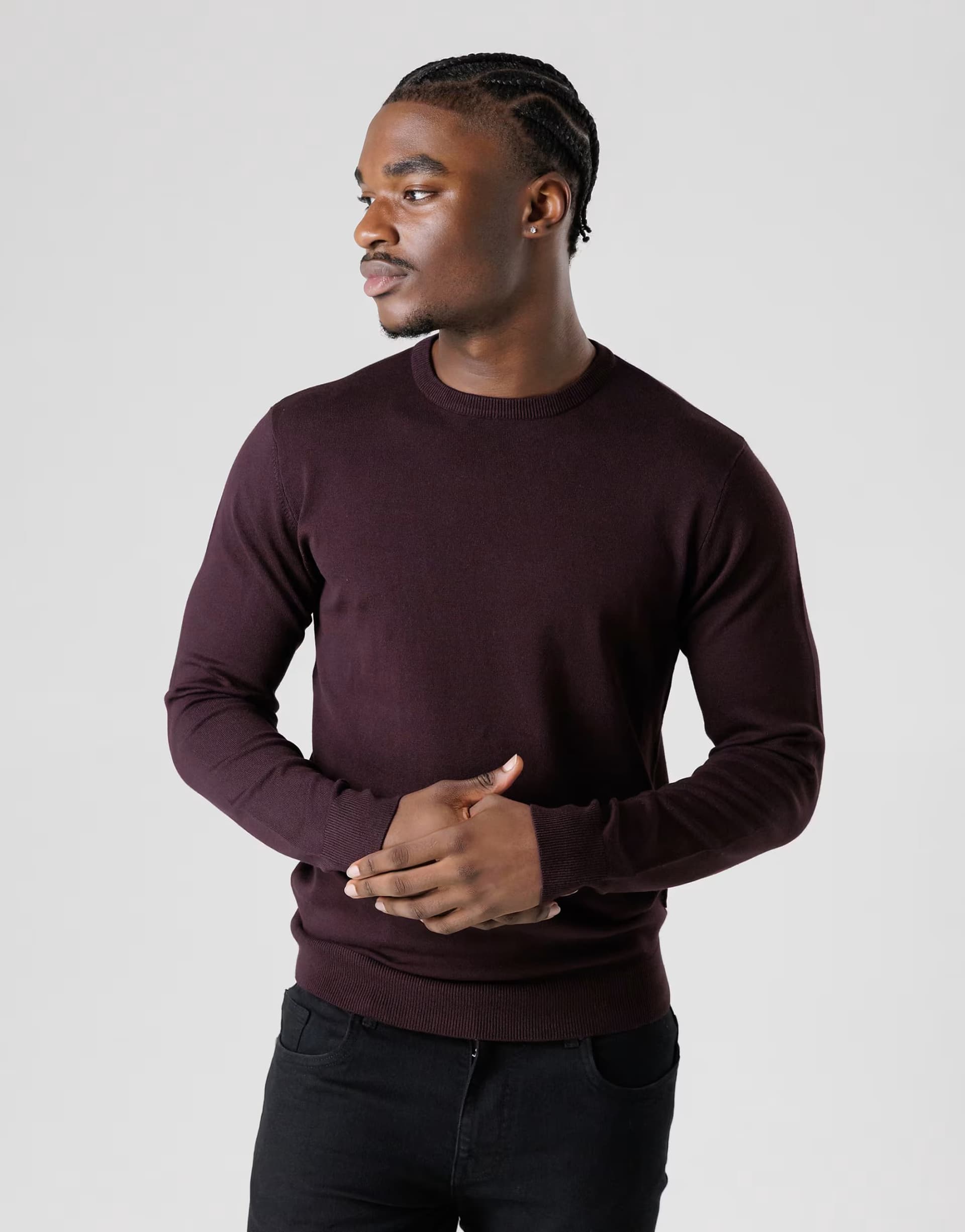ASOS French Connection Crew neck long sleeve knitted jumper in wine