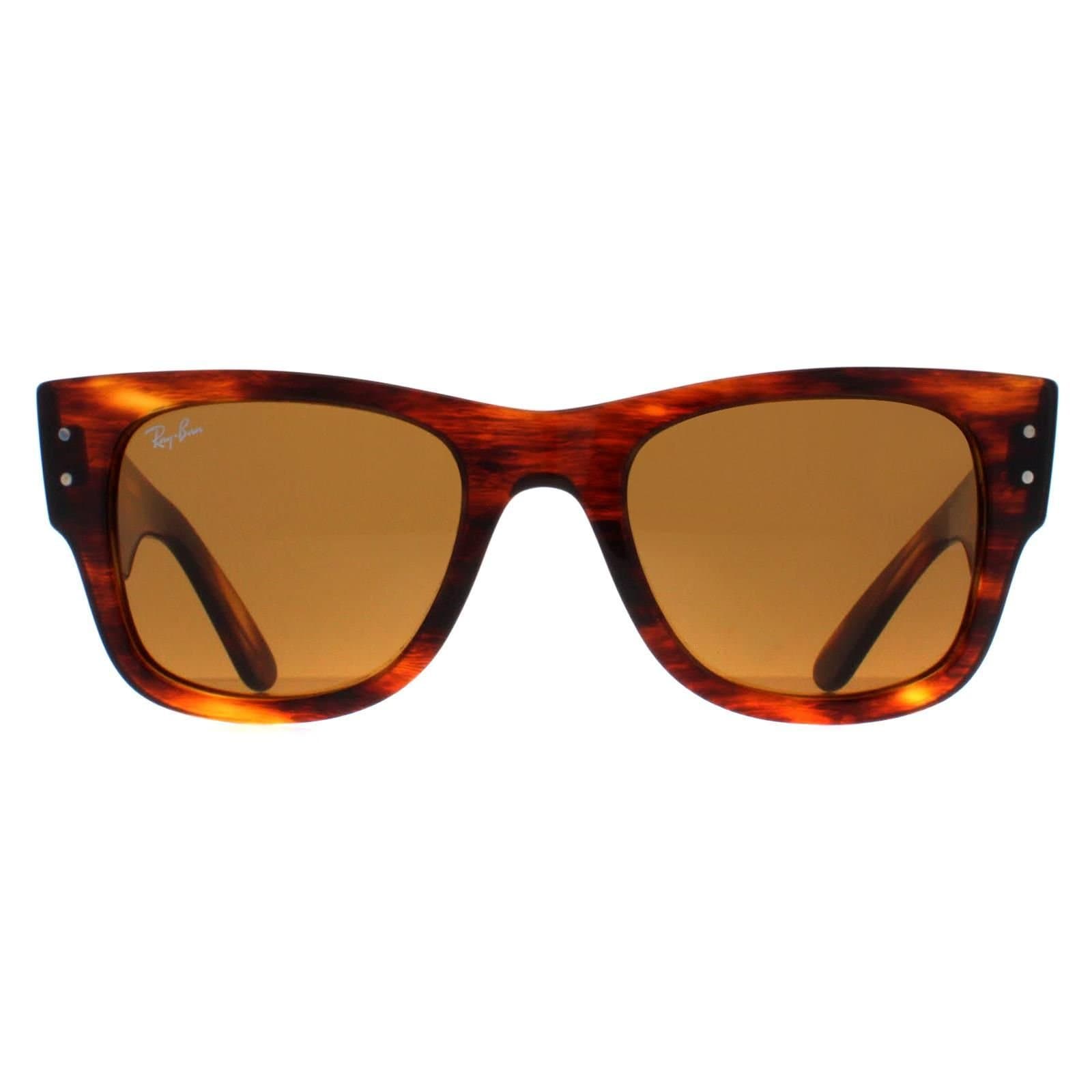 Ray-Ban Ray-Ban Men's Square Polished Striped Havana Brown RB0840S Mega Wayfarer