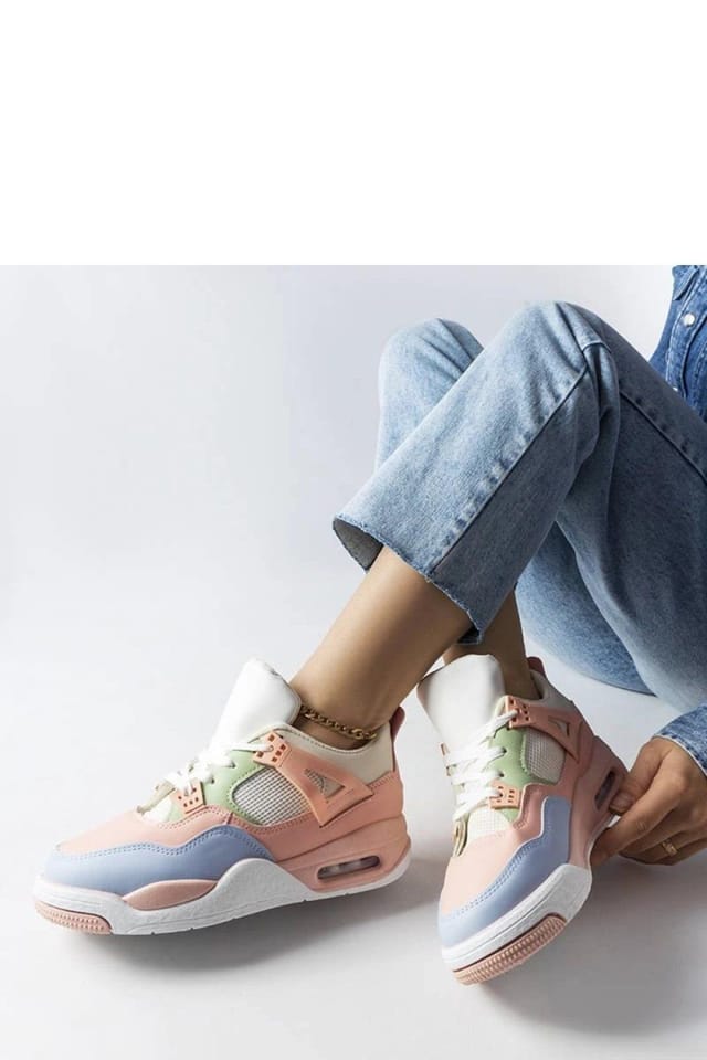 Love Lace Love Lace Women's Malas Low Profile Sport Sneakers with White Rubber Sole in Pink - 2