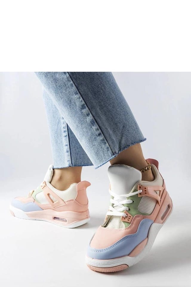 Love Lace Love Lace Women's Malas Low Profile Sport Sneakers with White Rubber Sole in Pink - 3