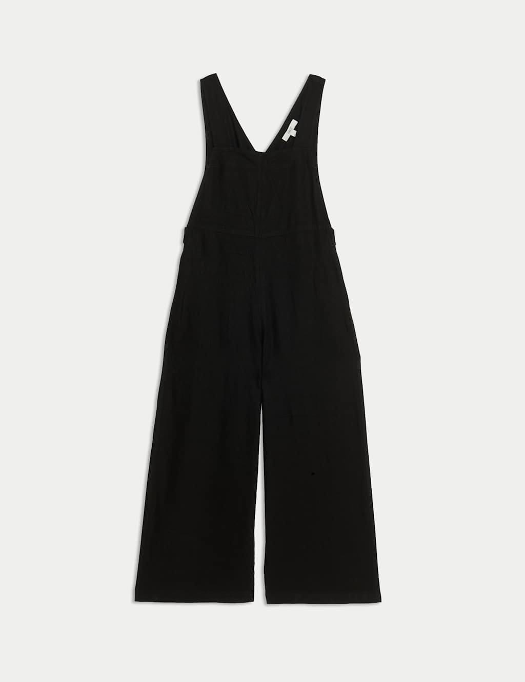 Marks & Spencer M&S Linen Rich Sleeveless Jumpsuit Black - 1