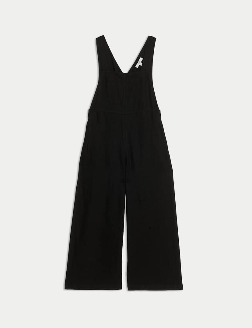 Marks & Spencer M&S Linen Rich Sleeveless Jumpsuit Black - 1