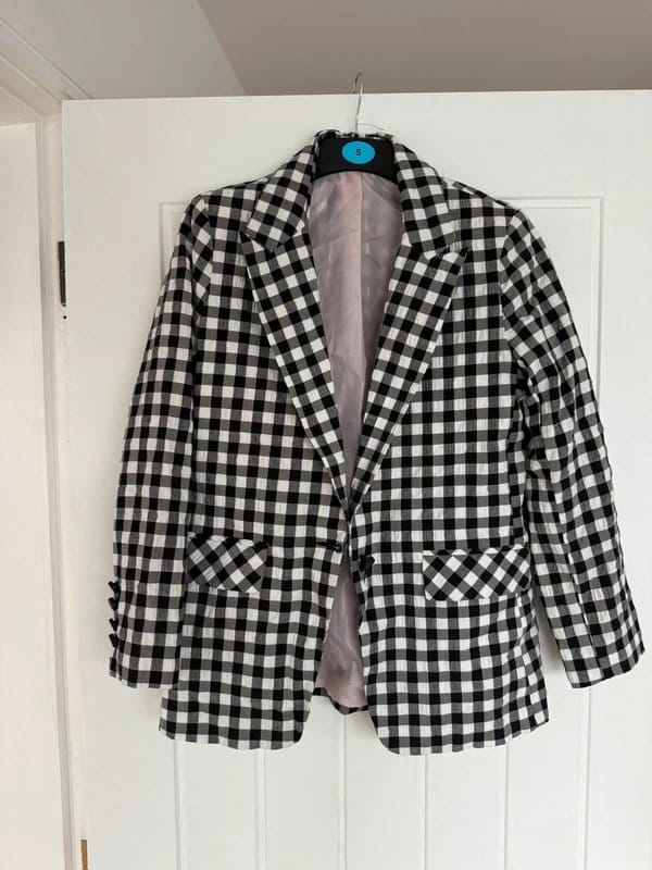 Topshop Black Gingham Blazer