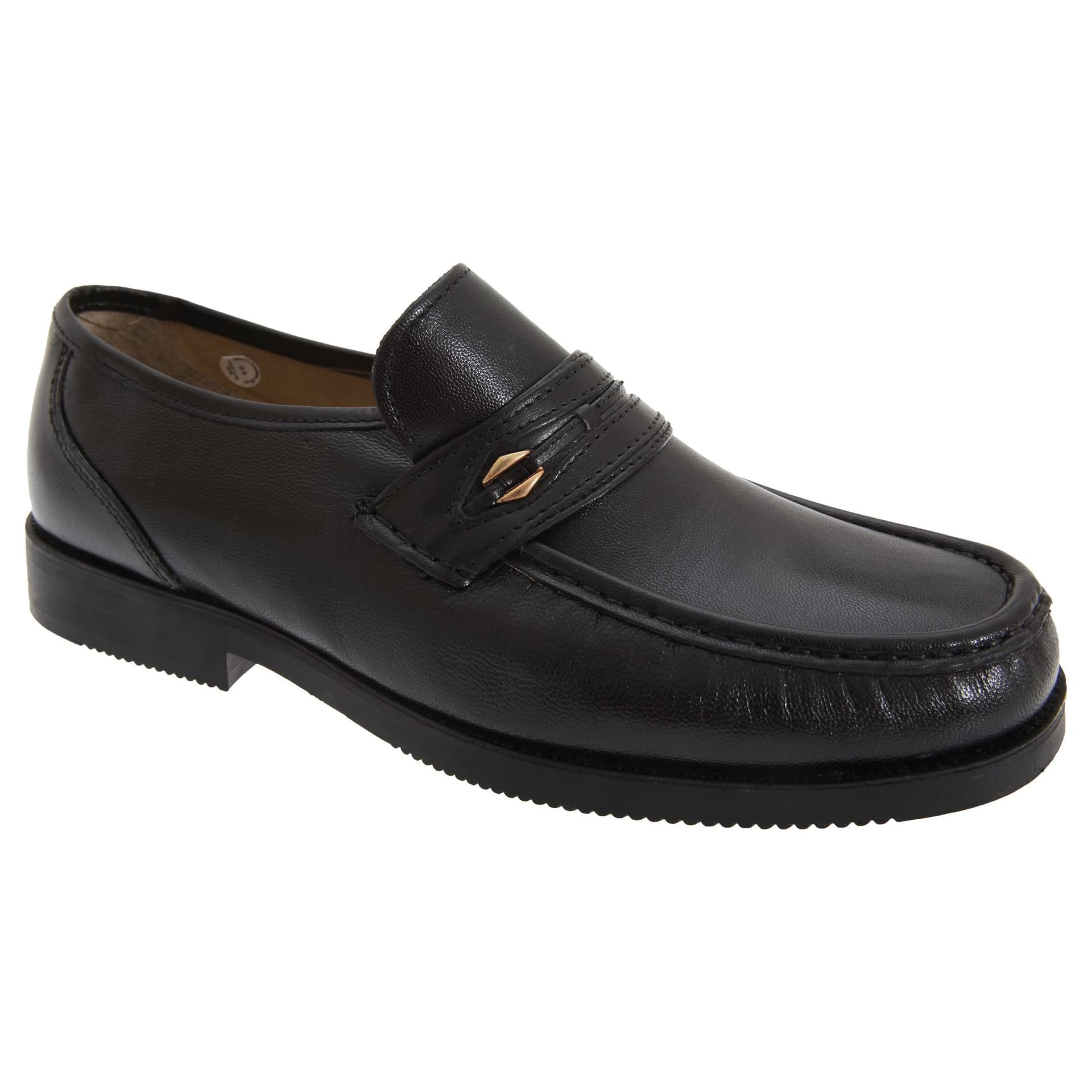 Tycoons Tycoons Men's Wide Fitting Saddle Trim Moccasin Type Casual Shoes in Black