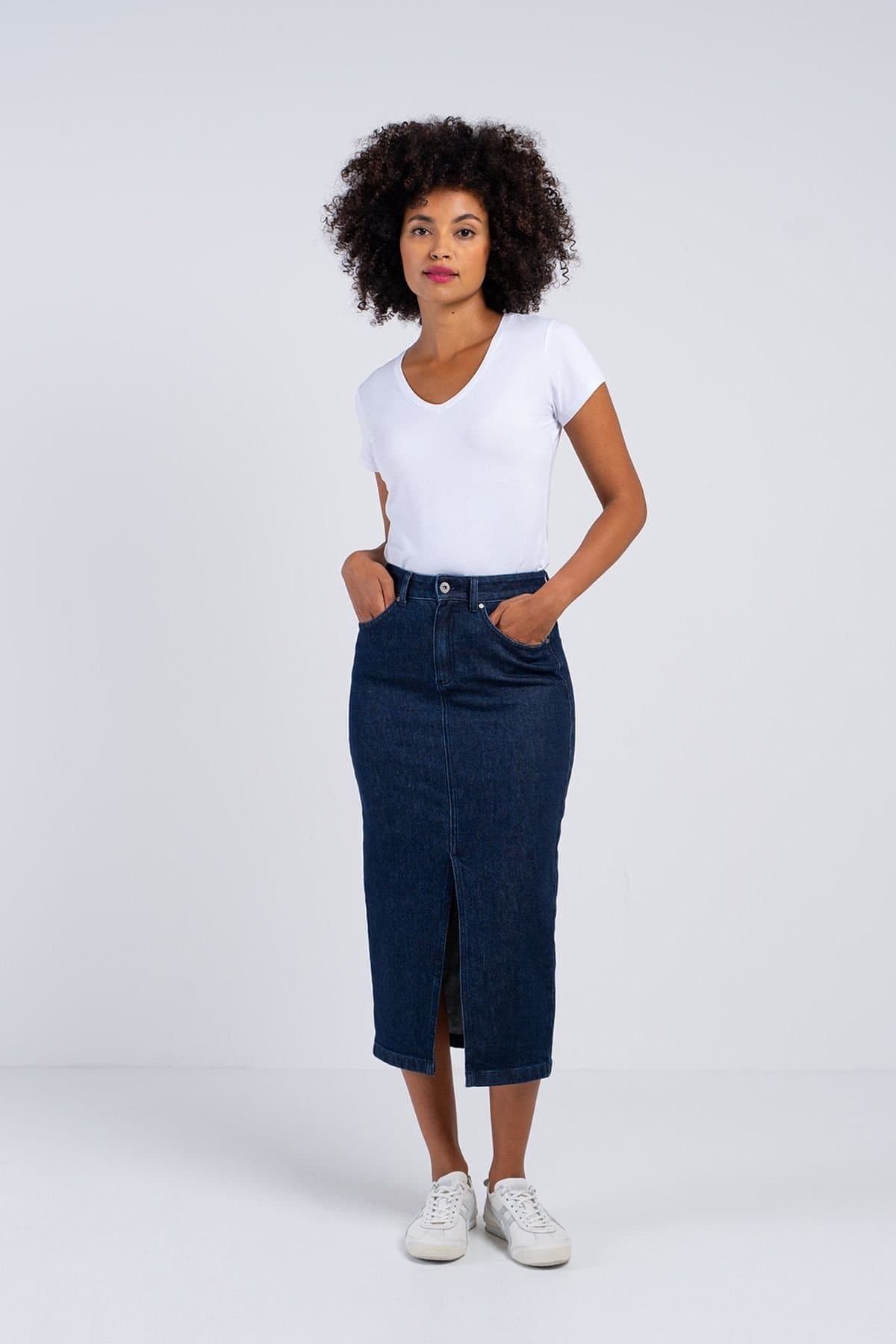 Kettlewell Kettlewell Dark Indigo Denim Midi Skirt