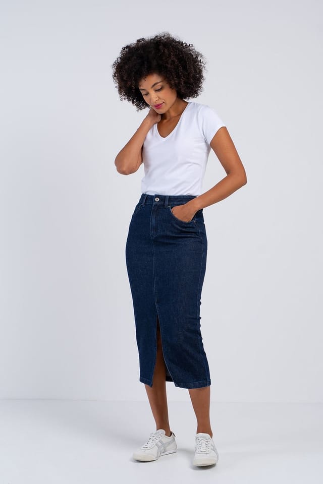 Kettlewell Kettlewell Women's Darla Denim Midi Skirt in Dark Indigo - 3