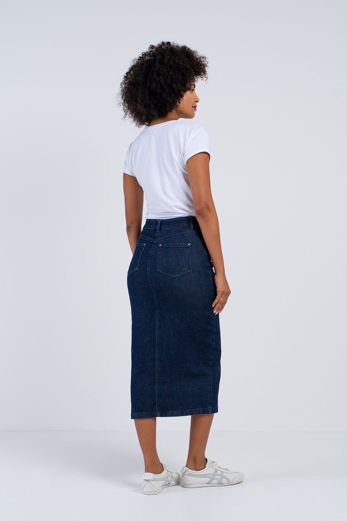 Kettlewell Kettlewell Women's Darla Denim Midi Skirt in Dark Indigo - 4