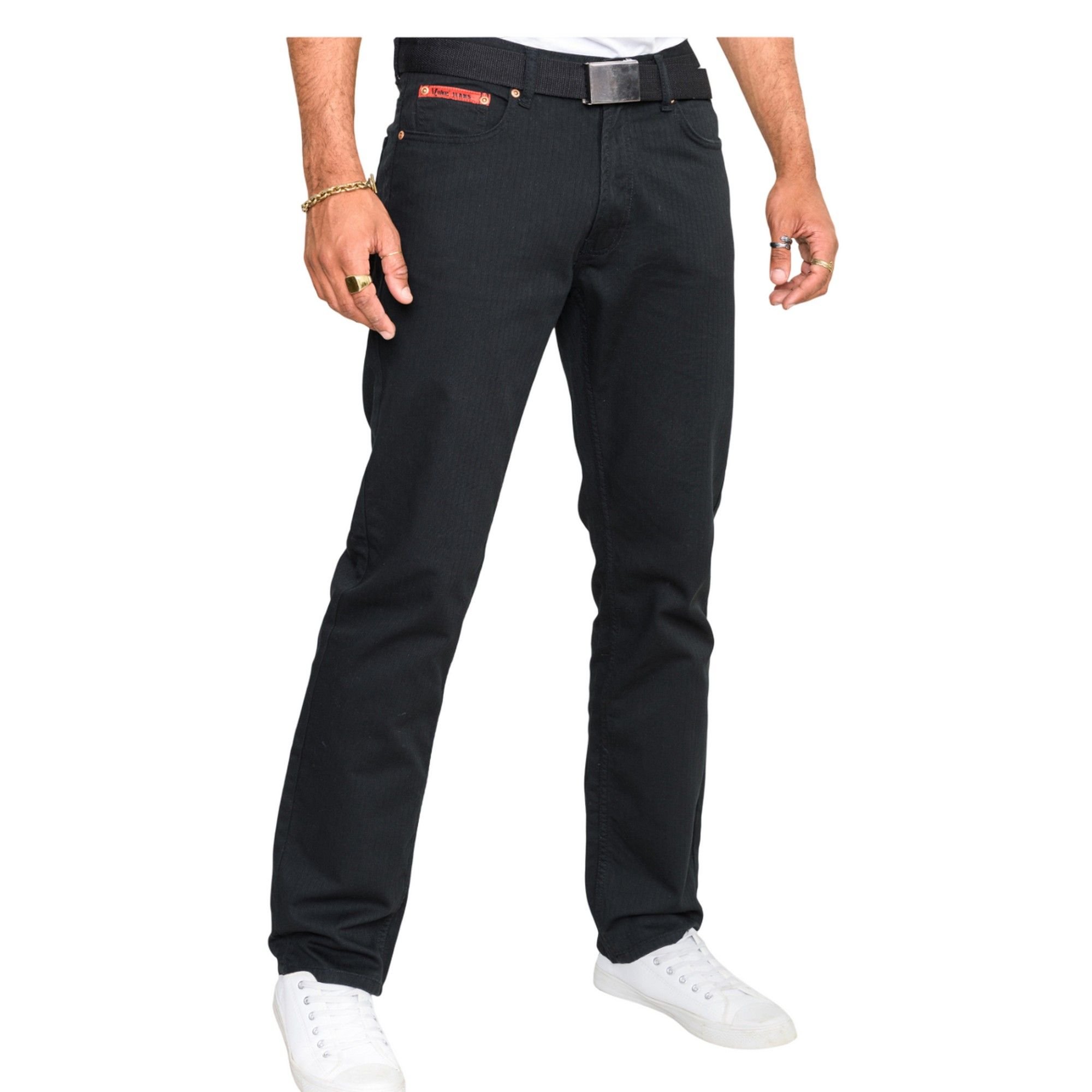 Duke Clothing Duke Clothing Men's D555 London Mario Bedford Cord Trousers in Black - 3