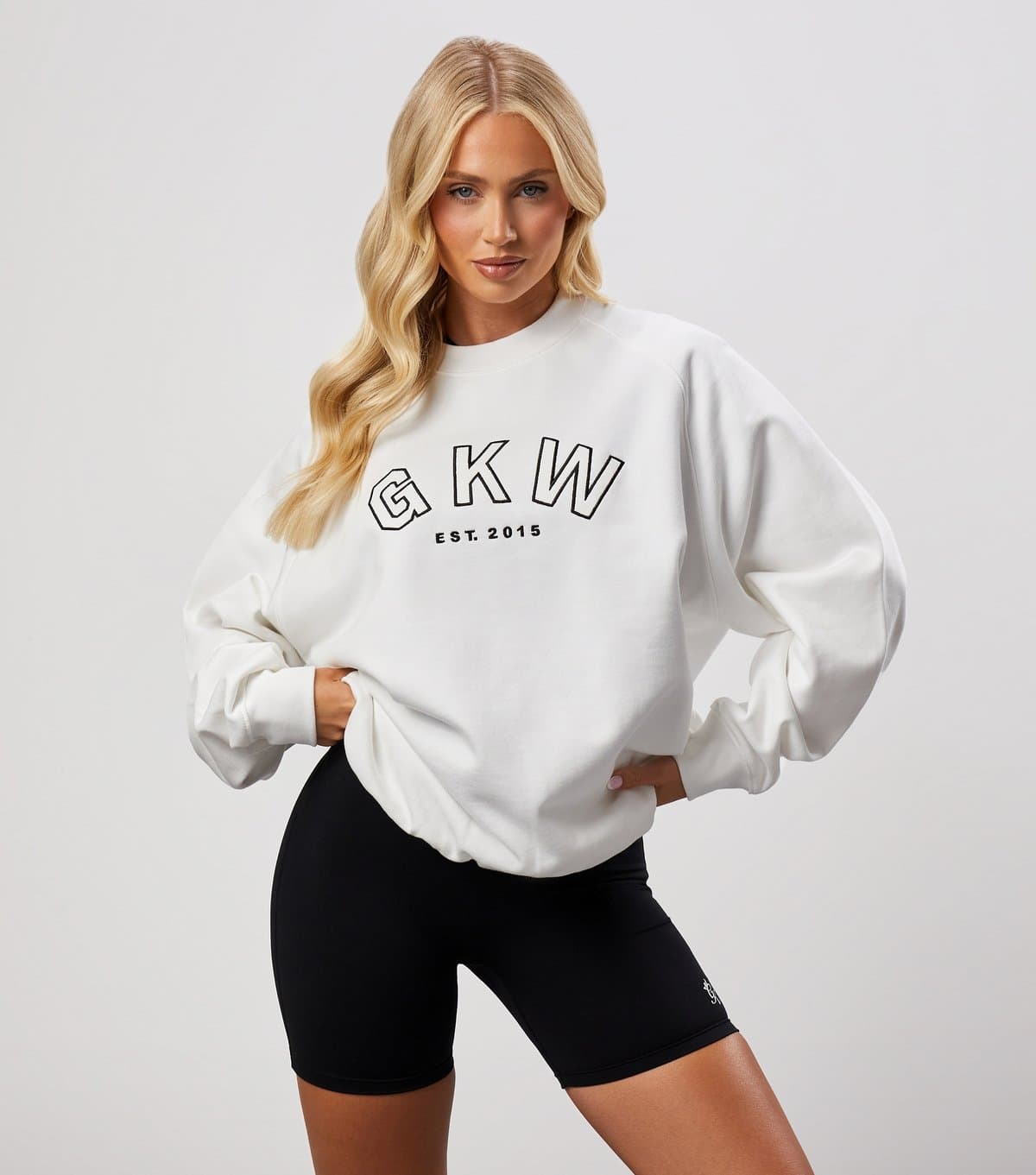 Gym King Women's Cream Relaxed Fit Logo Sweatshirt Gym King New Look