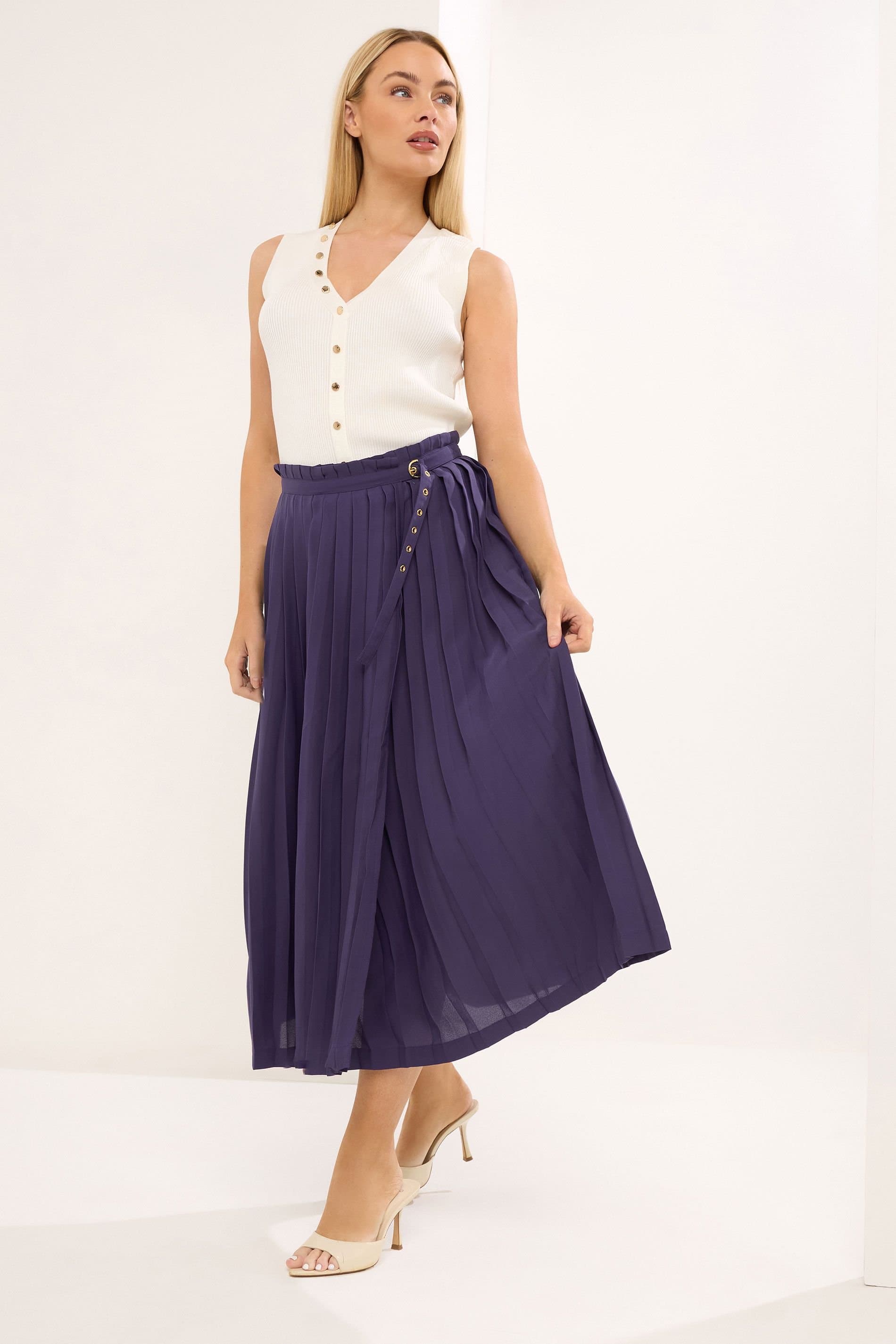 Star By Julien Macdonald Star by Julien Macdonald Women's Pleated Belt Buckle Maxi Skirt in Purple