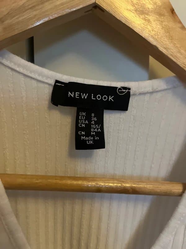 New Look V Neck White Top