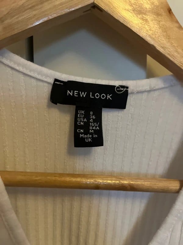 New Look V Neck White Top - 1