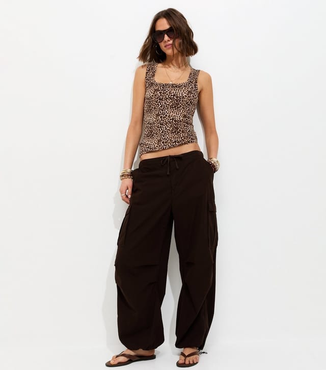 New Look Women's Brown Leopard Print Square Neck Vest Top New Look - 3