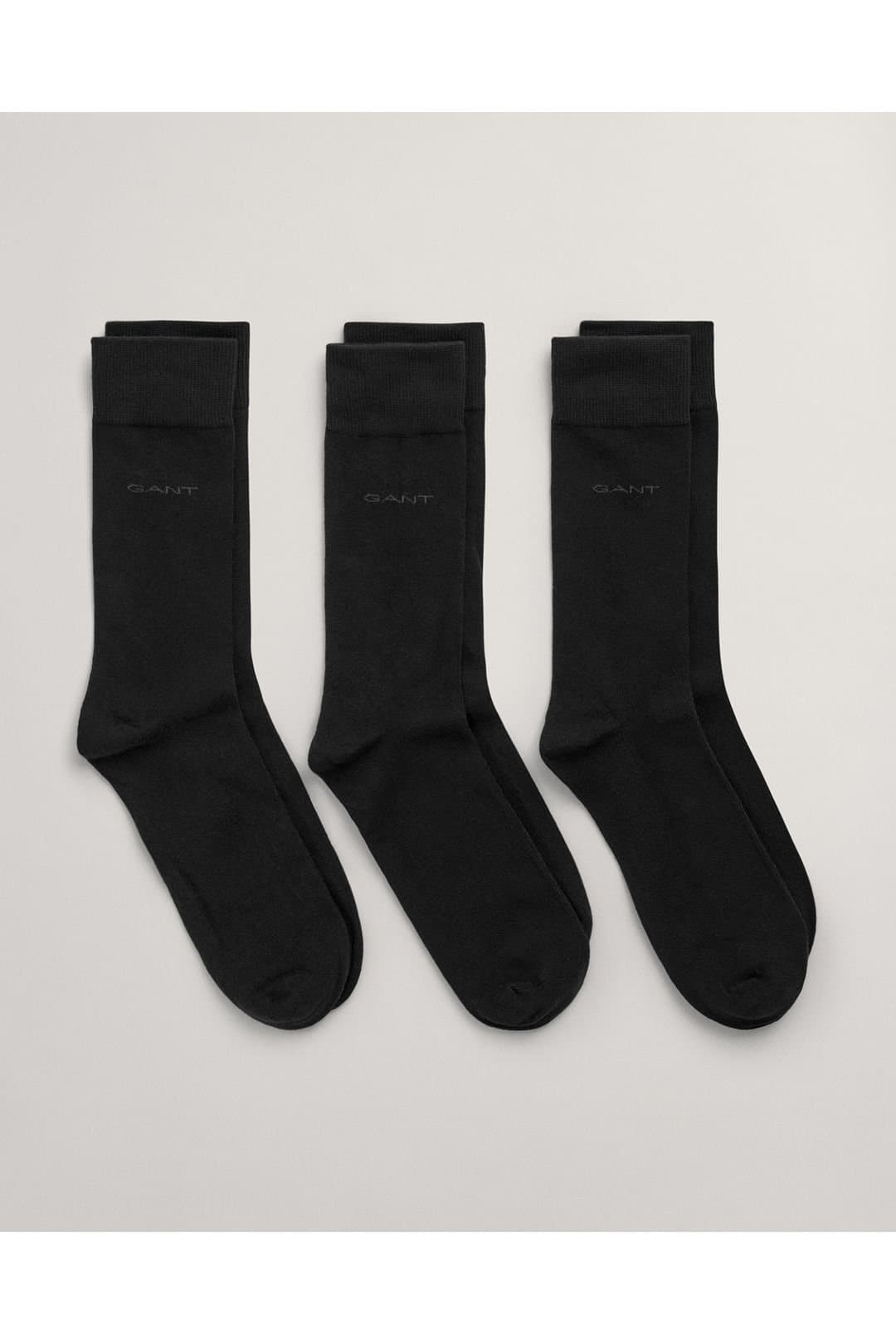 Gant Gant Men's Soft Cotton 3 Pack Sock Black