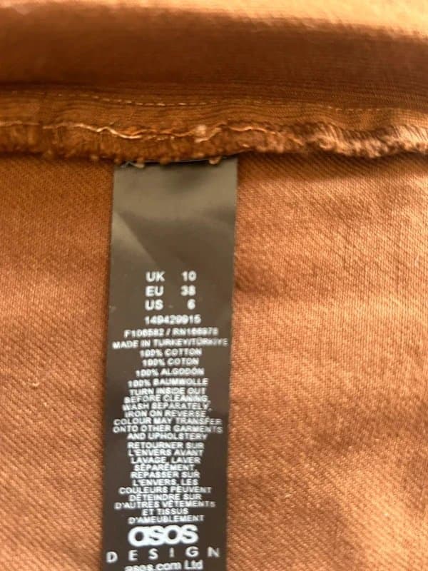 ASOS Asos Brown Denim Mini Dress
