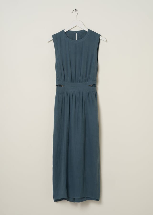 Truly Truly Women's Cotton Cheesecloth Midi Dress in Blue - 3
