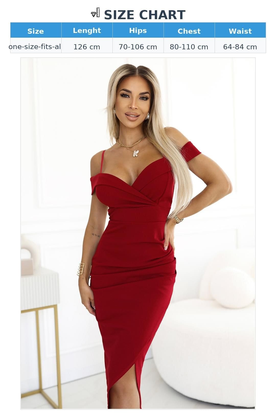 Love Lace Love Lace Women's Basic Fitted Midi Evening Dress in Red - 4