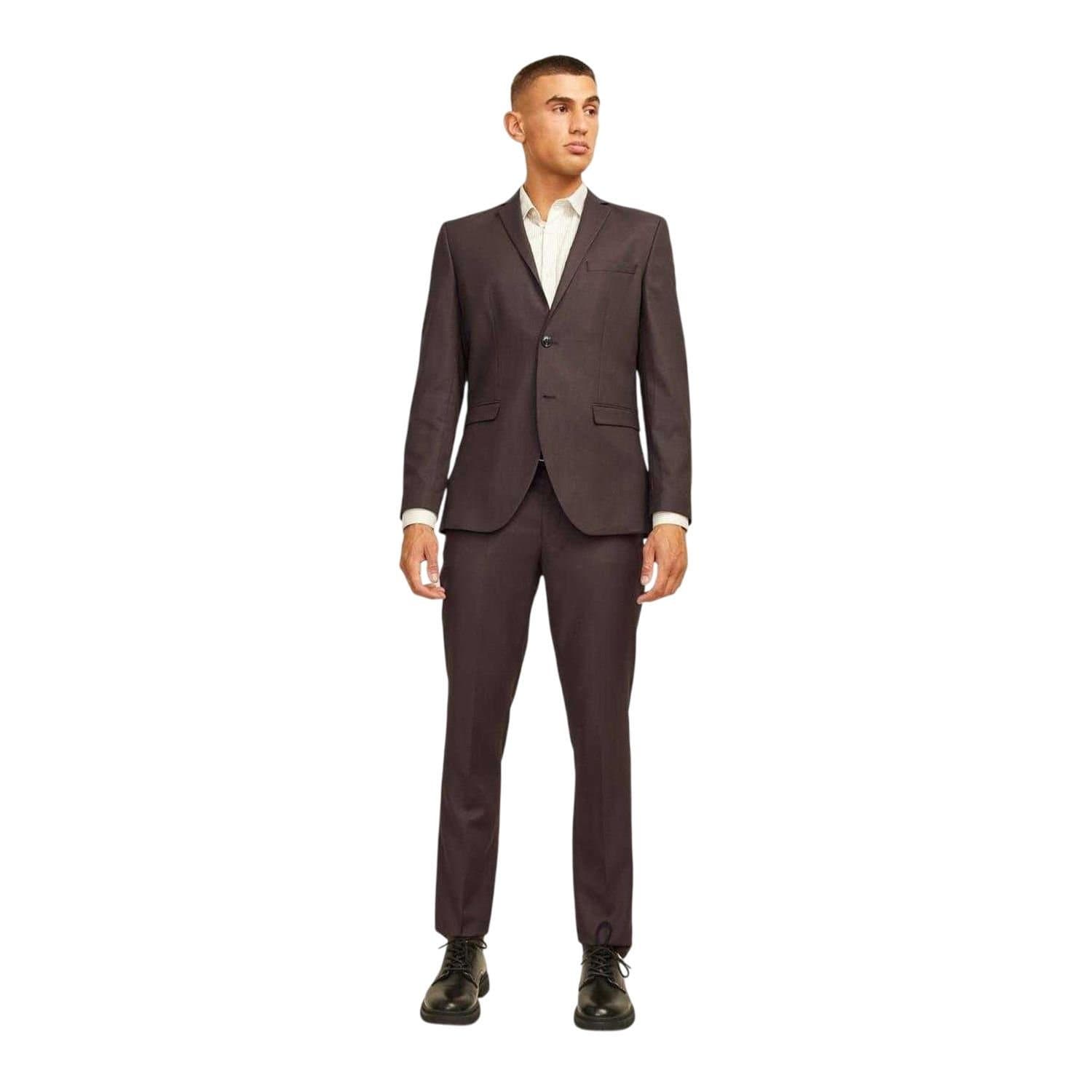 jack & jones Jack & Jones Men's Solaris Straight Leg Slim Formal Trousers in Brown