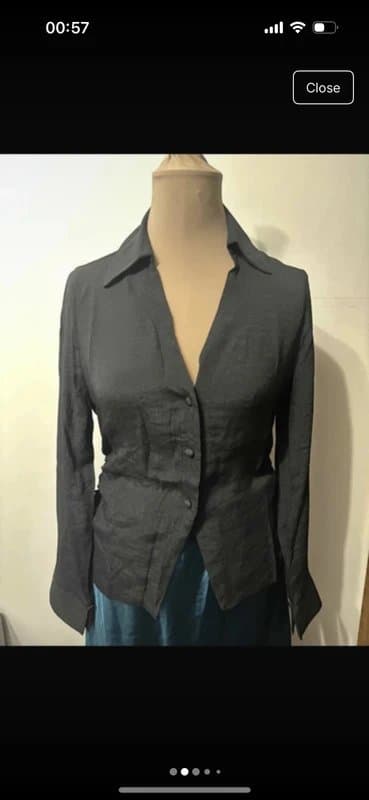 ASOS Design black long sleeve button up shirt top indie sleaze minimalist size 10