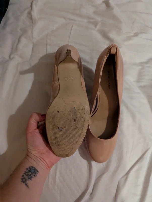 New Look Nude patent faux leather heels size 7