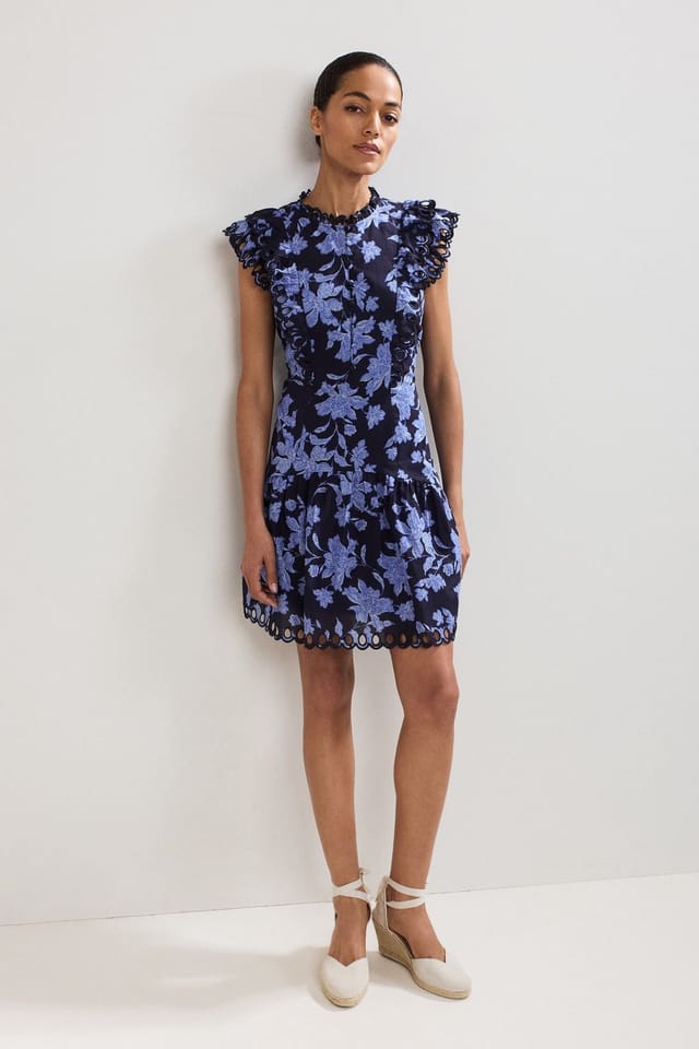 Phase Eight Phase Eight Women's Caraline Mini Floral Dress in Dark Pink - 3
