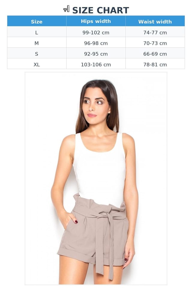Love Lace Love Lace Women's Ruffled Waist Tie Sash Wide Leg Shorts Style 77317 in Beige - 3