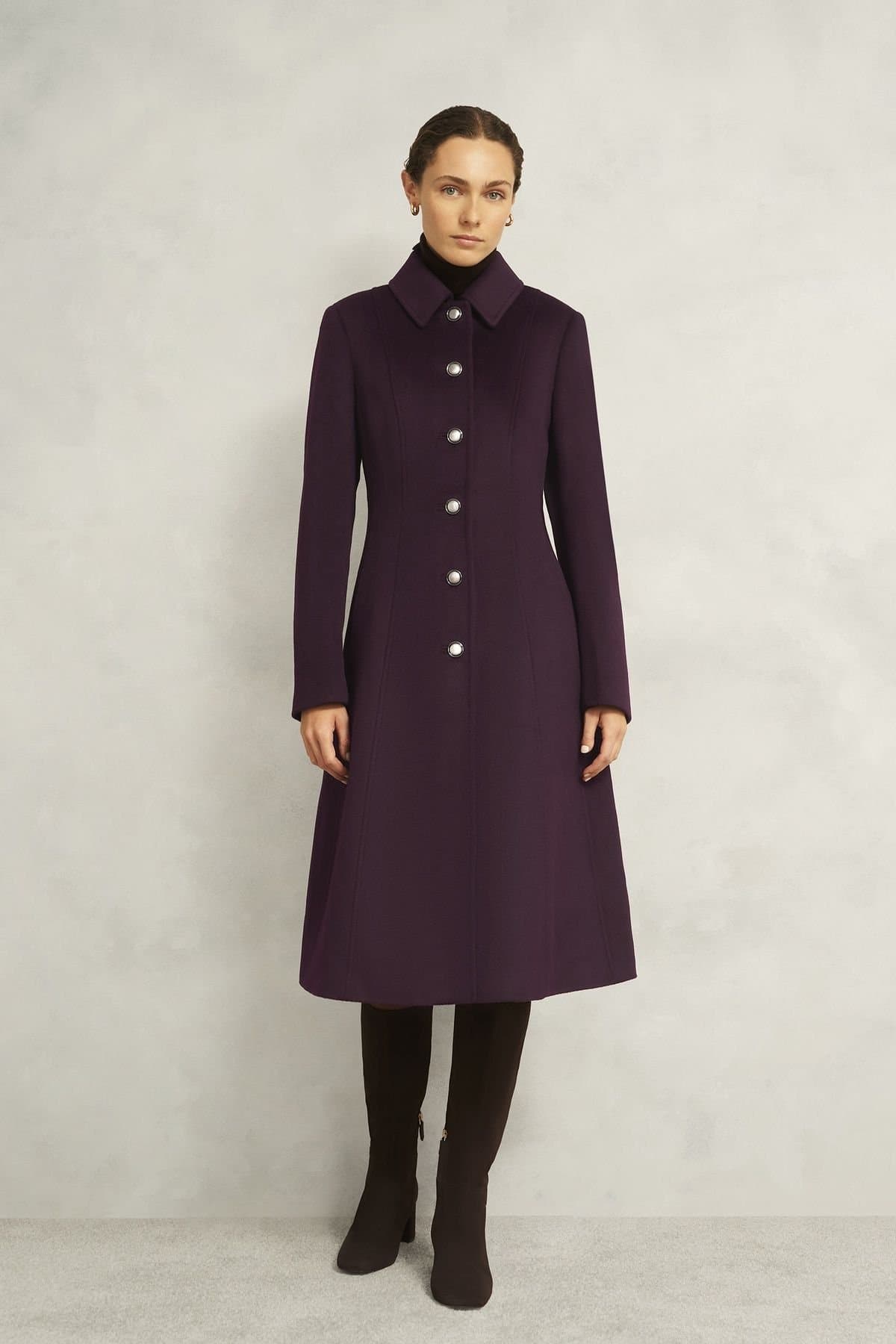 Hobbs London Hobbs London Women's Iona Wool Coat in Aubergine
