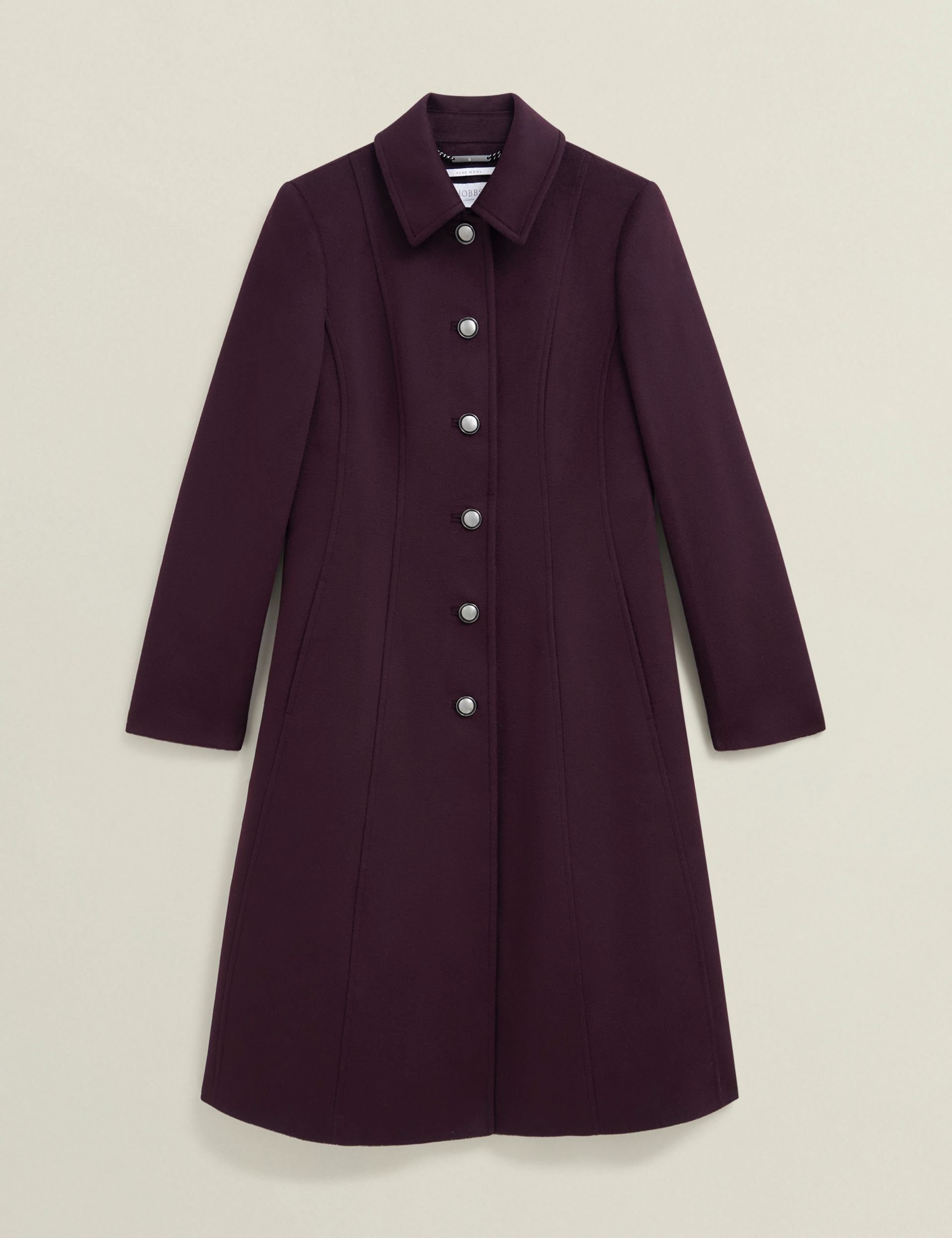 Hobbs London Hobbs London Women's Iona Wool Coat in Aubergine - 2